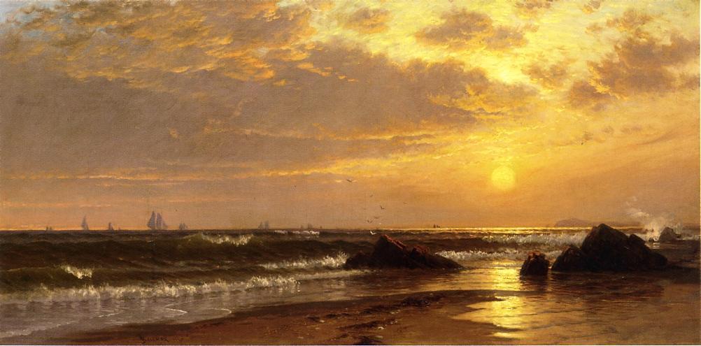 Wikioo.org - Encyklopedia Sztuk Pięknych - Malarstwo, Grafika Alfred Thompson Bricher - Seascape with Sunset