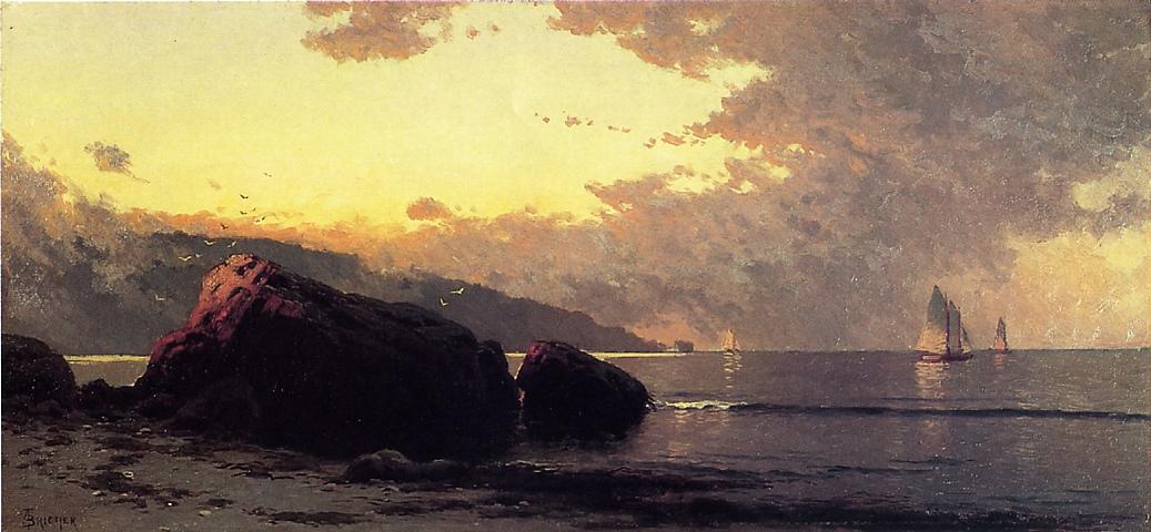 WikiOO.org - Güzel Sanatlar Ansiklopedisi - Resim, Resimler Alfred Thompson Bricher - Sunset, Bailey Island