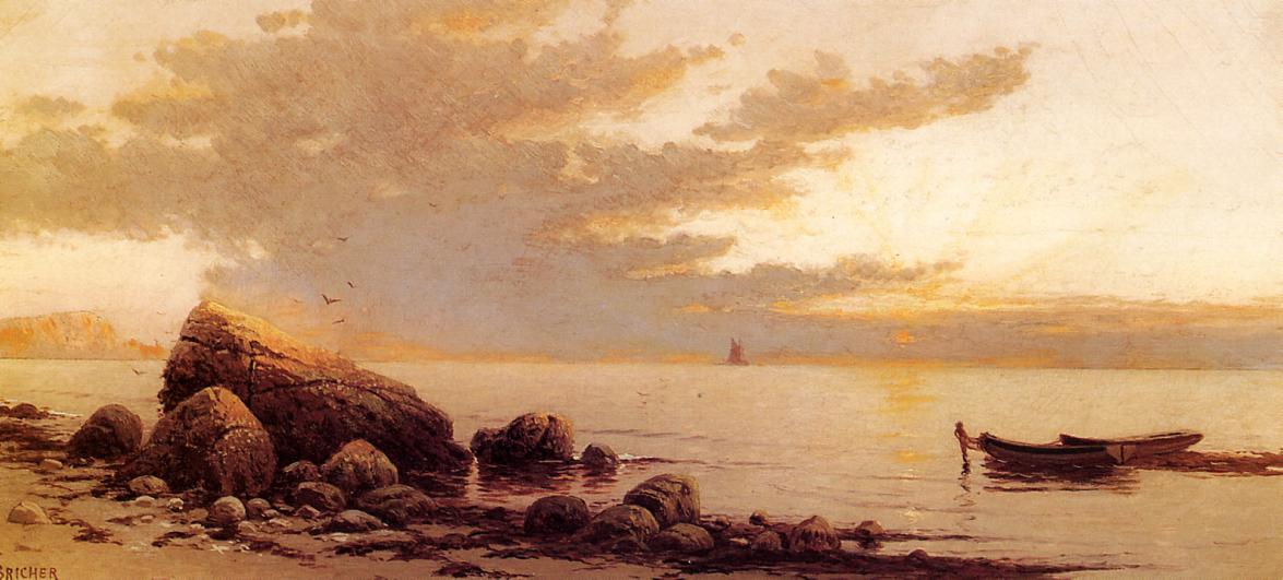 WikiOO.org - Encyclopedia of Fine Arts - Maľba, Artwork Alfred Thompson Bricher - Sunset