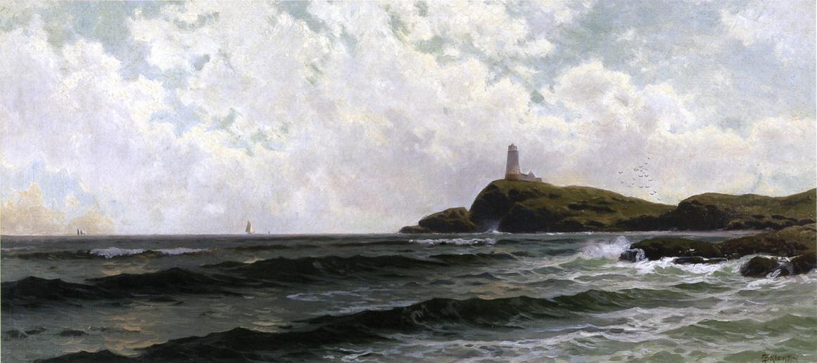 Wikioo.org - The Encyclopedia of Fine Arts - Painting, Artwork by Alfred Thompson Bricher - White Island Lighthouse, Isles of Shoals