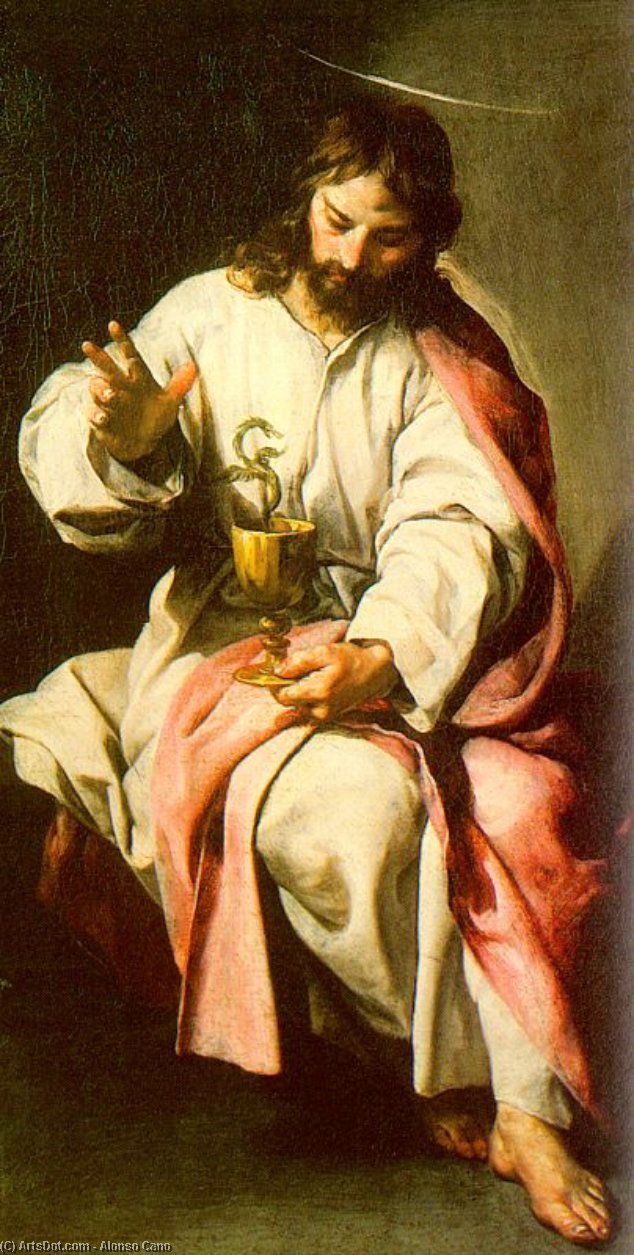 Wikioo.org - The Encyclopedia of Fine Arts - Painting, Artwork by Alonso Cano - St. John the Evangelist with the Poisoned Cup