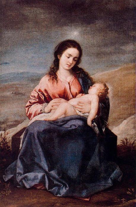 Wikioo.org - The Encyclopedia of Fine Arts - Painting, Artwork by Alonso Cano - The Virgin and the Child
