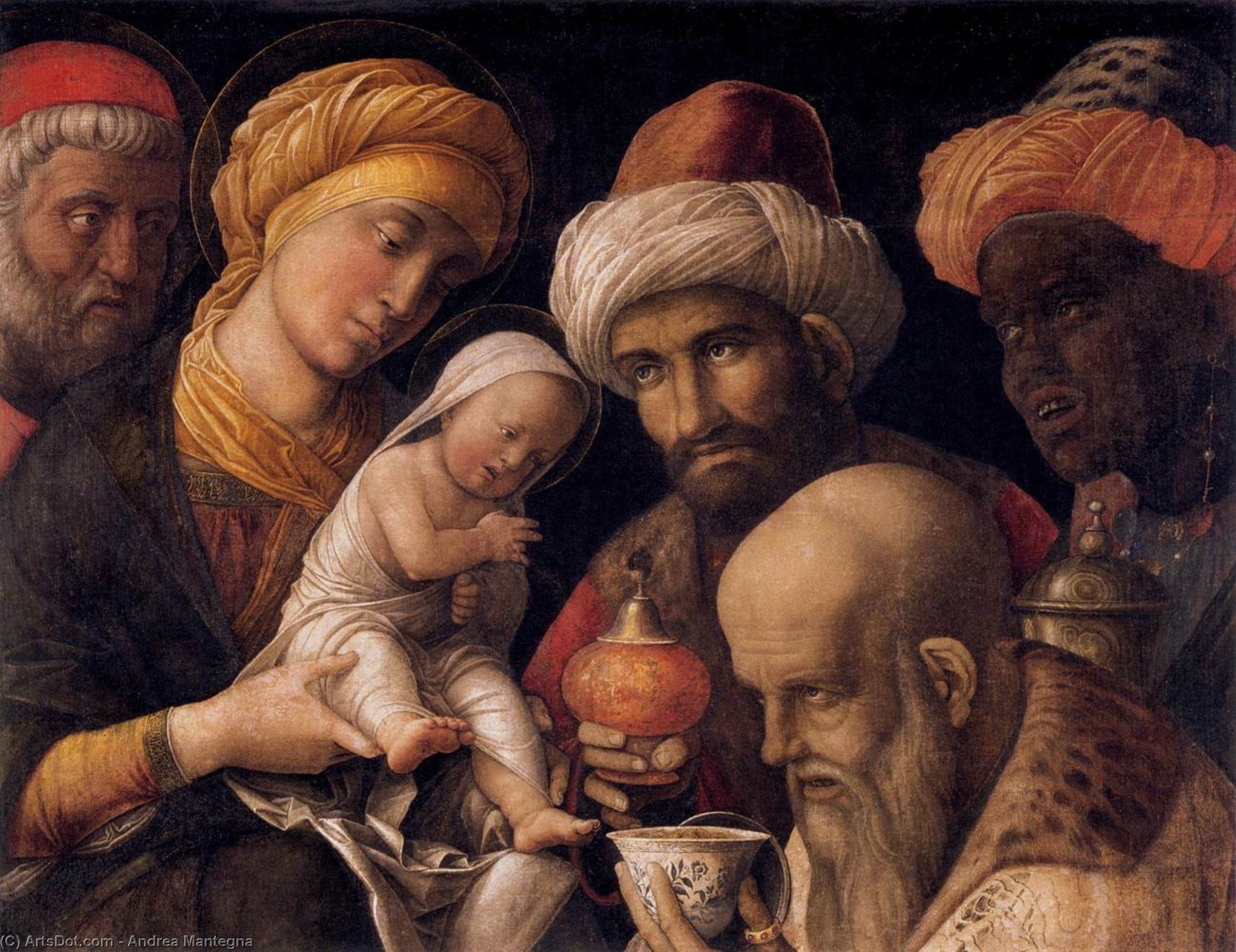 Wikioo.org – La Enciclopedia de las Bellas Artes - Pintura, Obras de arte de Andrea Mantegna - la Adoración de los Magos