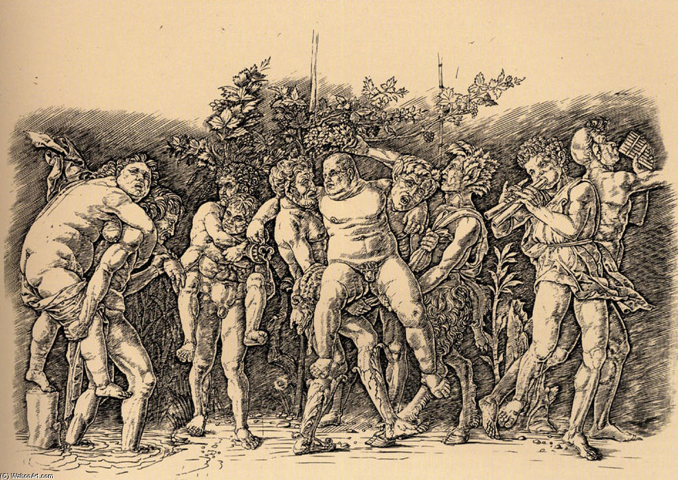 WikiOO.org - Enciklopedija likovnih umjetnosti - Slikarstvo, umjetnička djela Andrea Mantegna - Bacchanal with Silenus