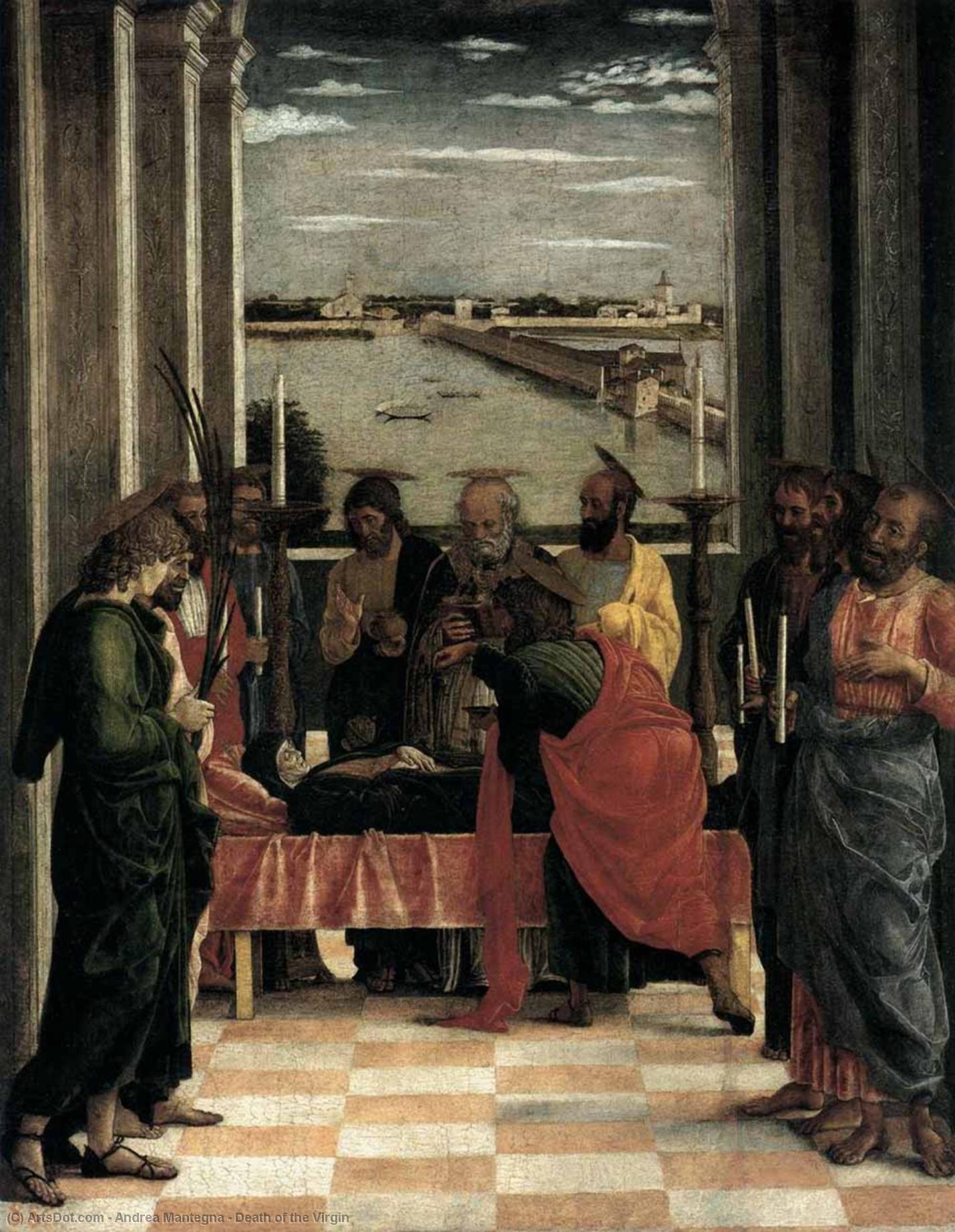 WikiOO.org - Энциклопедия изобразительного искусства - Живопись, Картины  Andrea Mantegna - смерть тот  Девственный