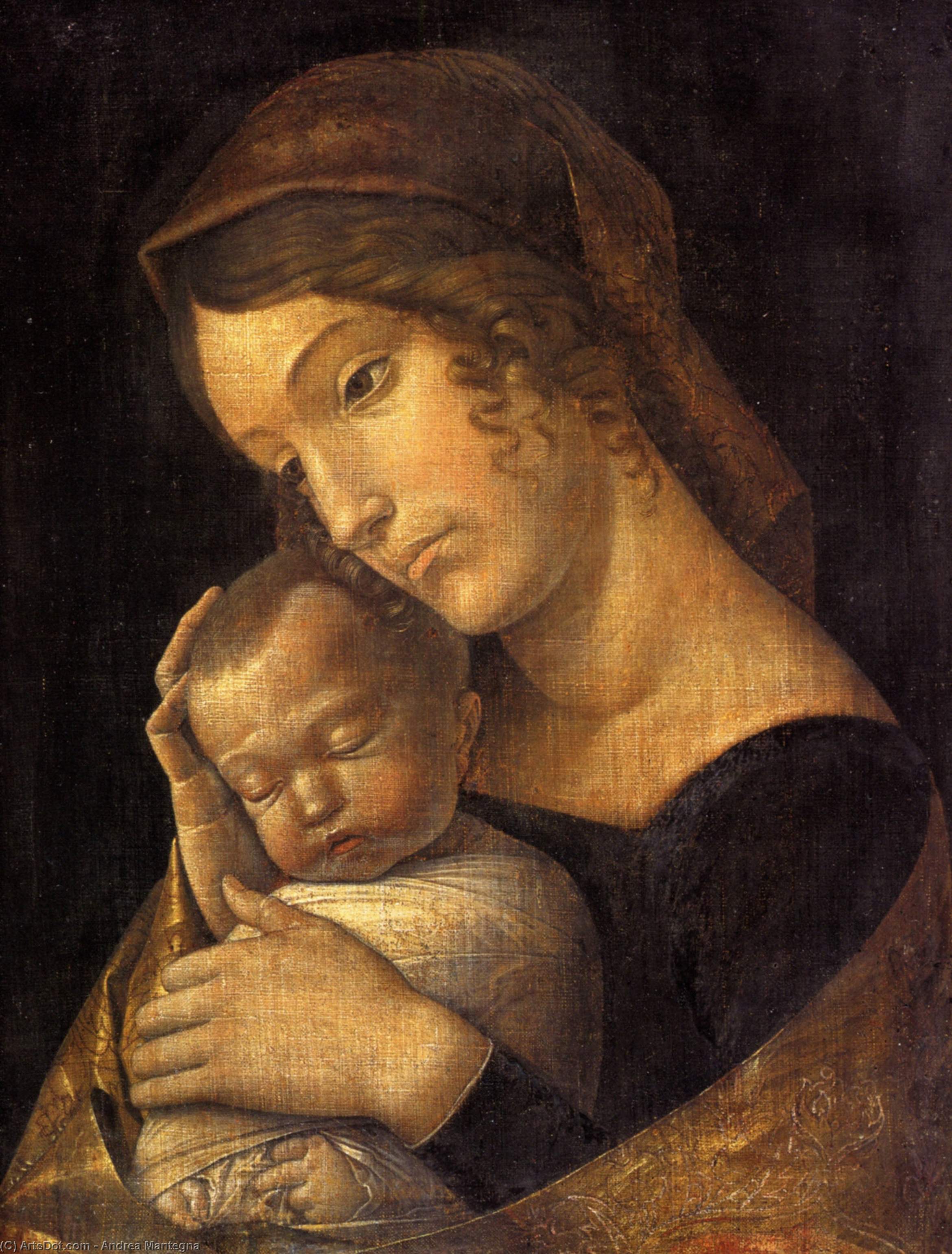 WikiOO.org - Enciklopedija dailės - Tapyba, meno kuriniai Andrea Mantegna - Madonna with Sleeping Child