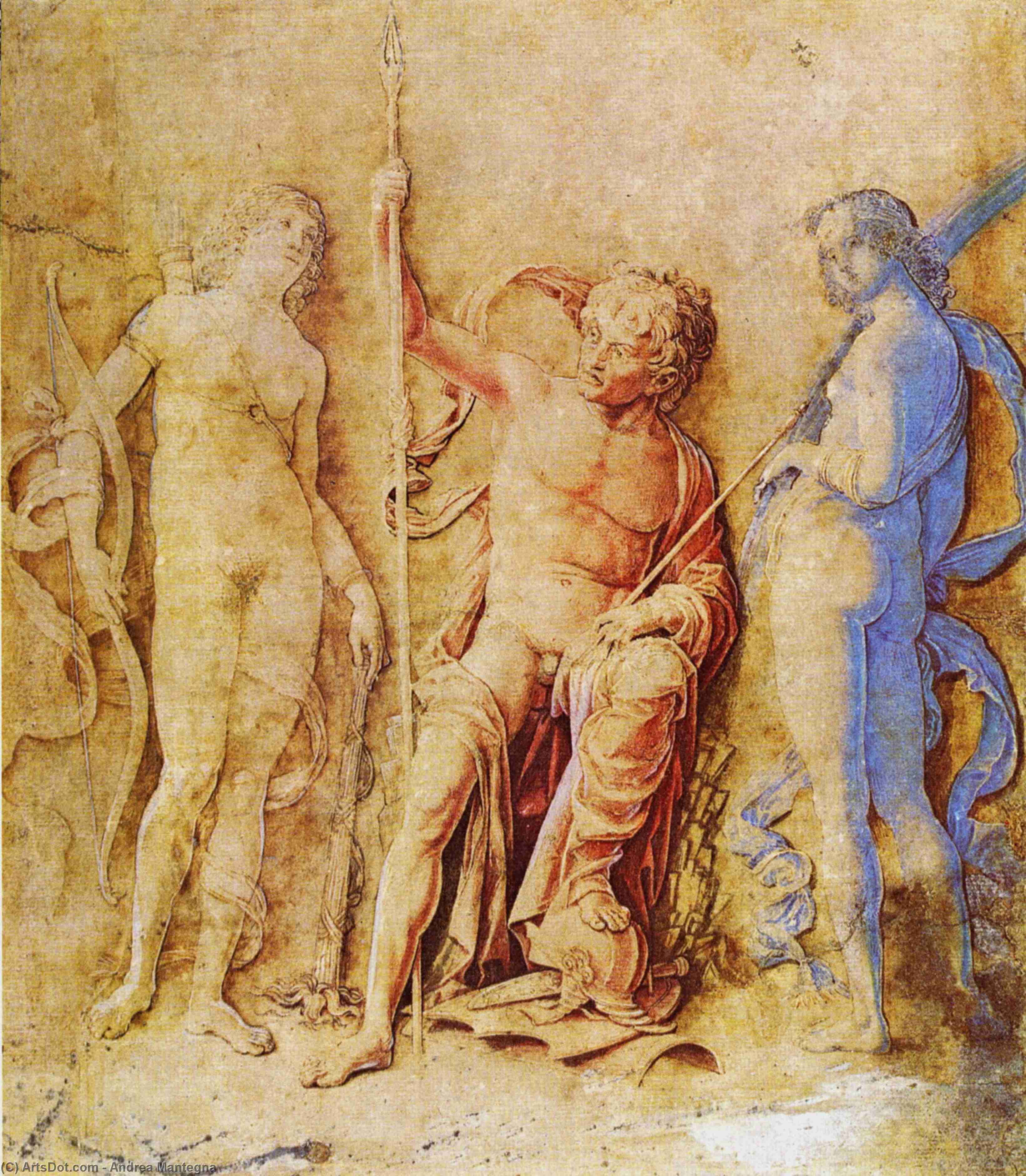 WikiOO.org - Encyclopedia of Fine Arts - Festés, Grafika Andrea Mantegna - Mars, Venus, and Diana