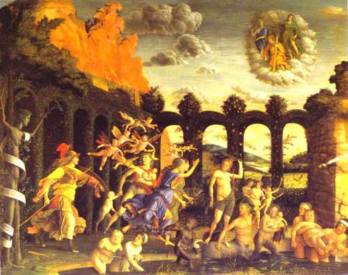 WikiOO.org – 美術百科全書 - 繪畫，作品 Andrea Mantegna - 密涅瓦追逐的恶习，从道德的花园