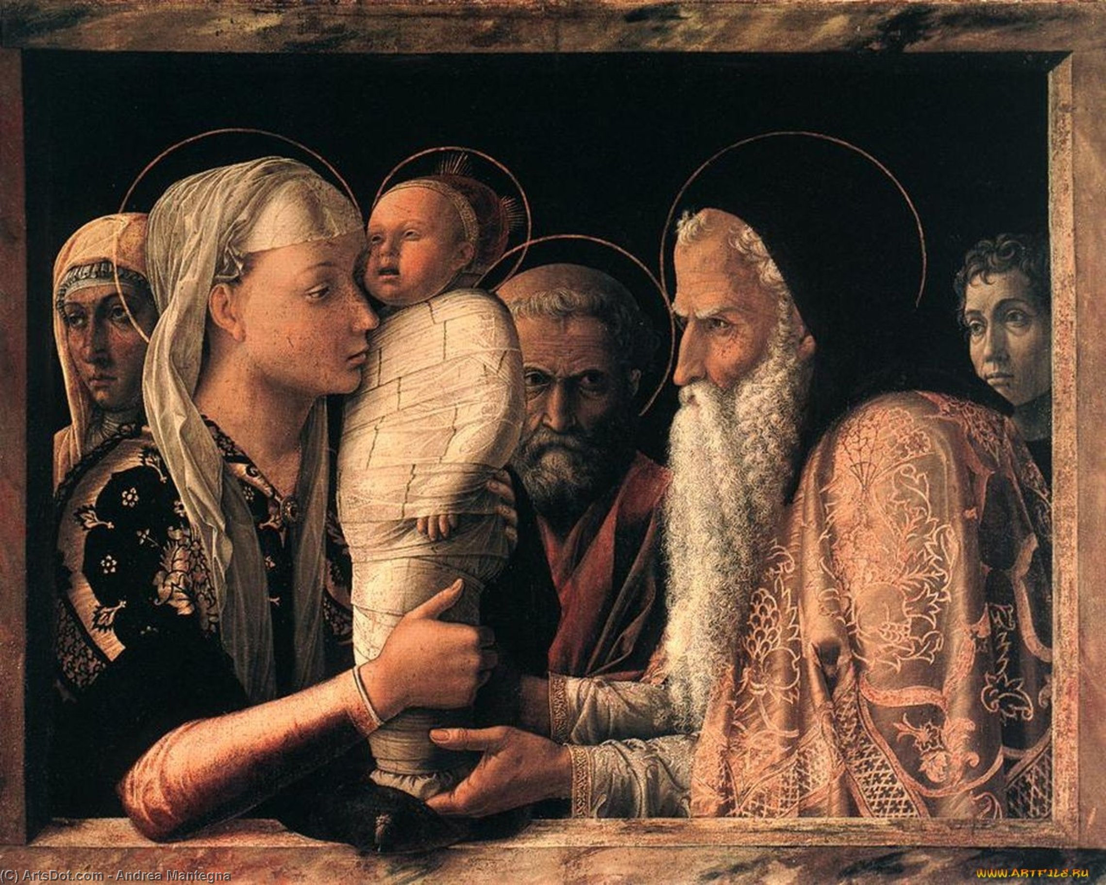 WikiOO.org - 백과 사전 - 회화, 삽화 Andrea Mantegna - Presentation at the Temple