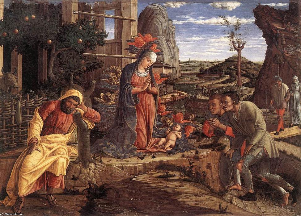 Wikioo.org - Encyklopedia Sztuk Pięknych - Malarstwo, Grafika Andrea Mantegna - The Adoration of the Shepherds