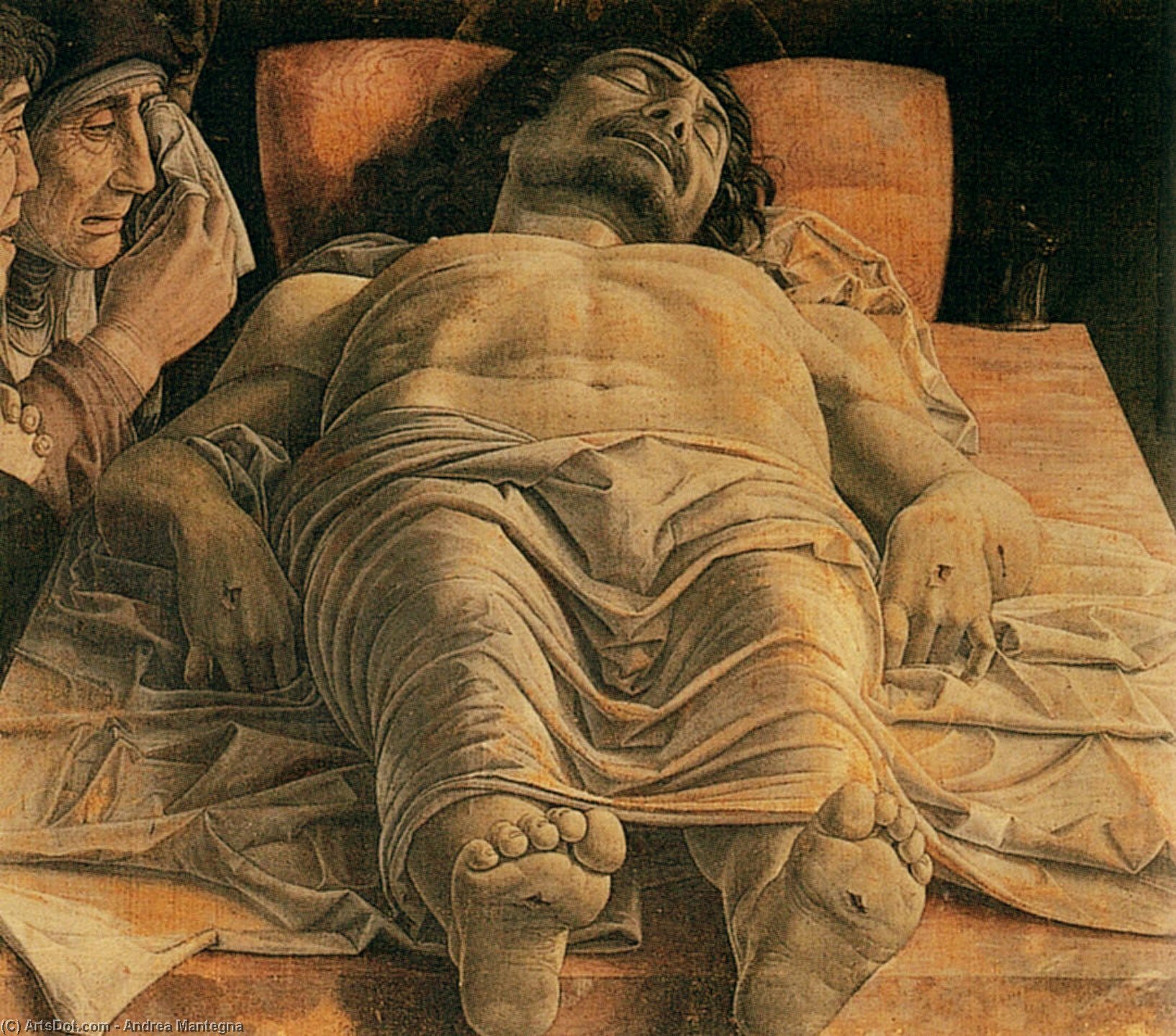 Wikioo.org - The Encyclopedia of Fine Arts - Painting, Artwork by Andrea Mantegna - The Lamentation over the Dead Christ