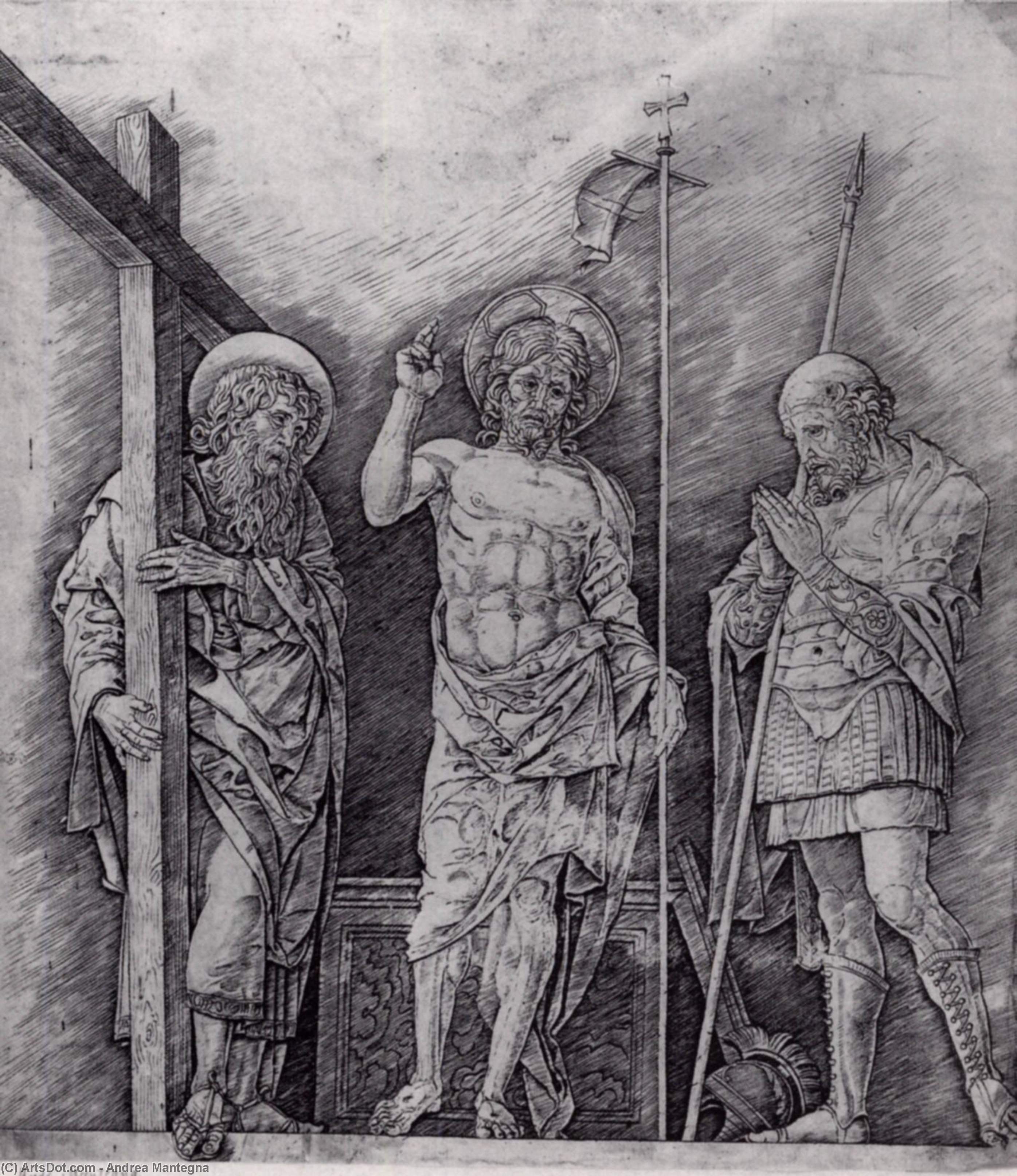 Wikioo.org – La Enciclopedia de las Bellas Artes - Pintura, Obras de arte de Andrea Mantegna - el resurrección de cristo