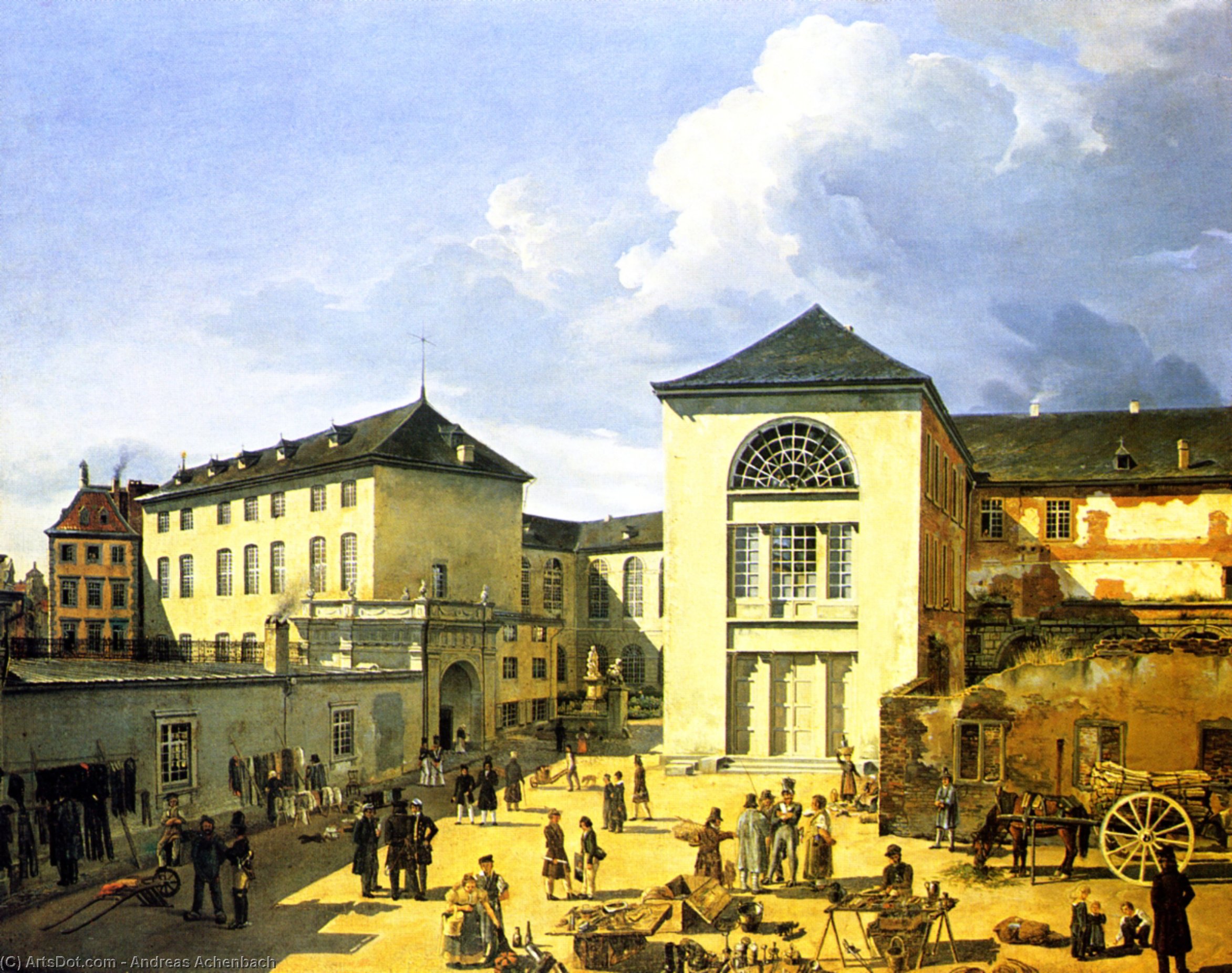 Wikioo.org - The Encyclopedia of Fine Arts - Painting, Artwork by Andreas Achenbach - The Old Academie in Dusseldorf