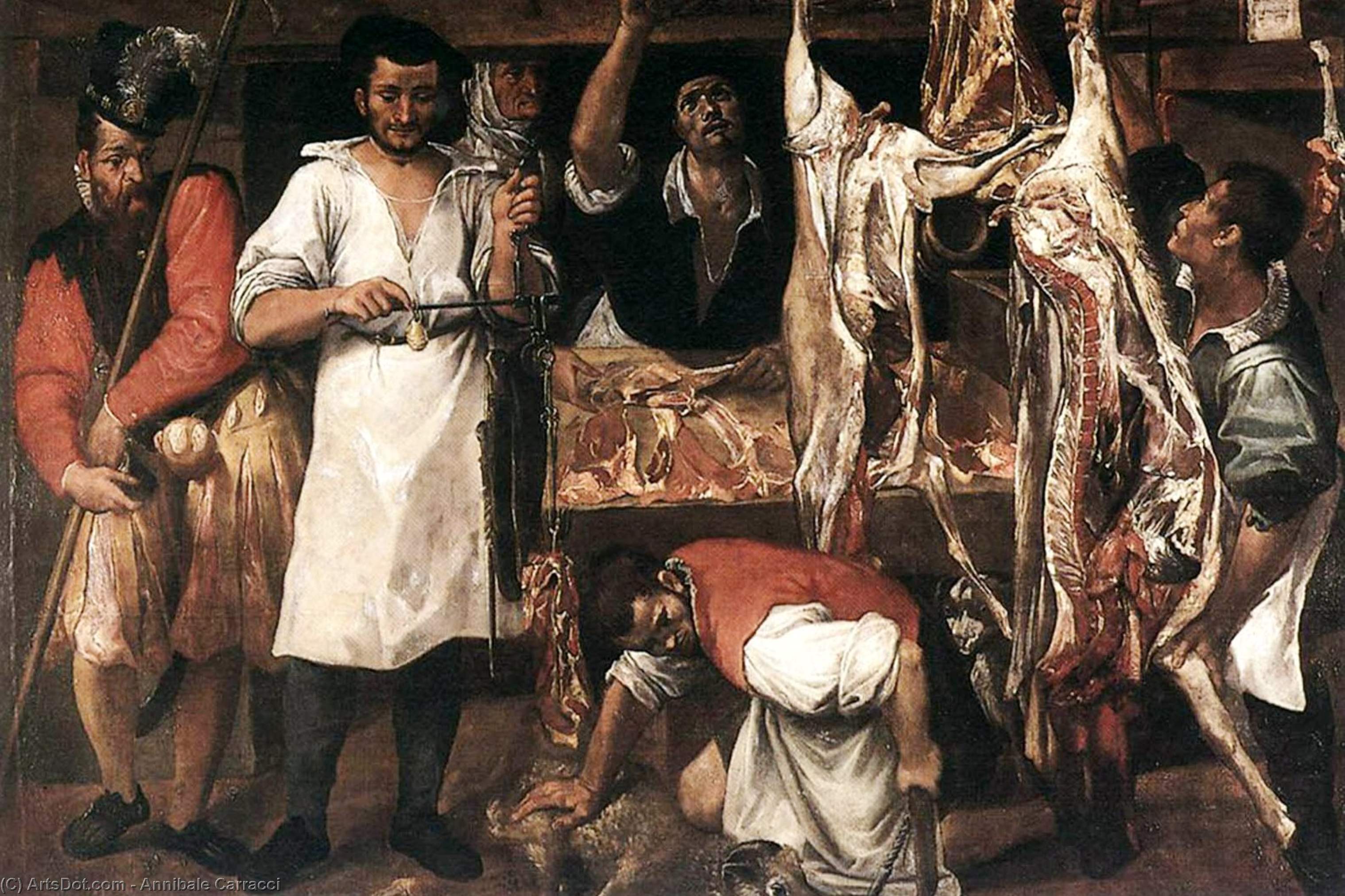 Wikioo.org - The Encyclopedia of Fine Arts - Painting, Artwork by Annibale Carracci - Butcher's Shop