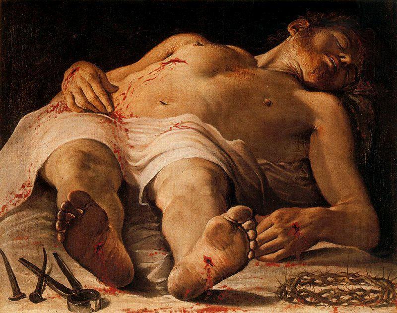 Wikioo.org - The Encyclopedia of Fine Arts - Painting, Artwork by Annibale Carracci - Dead Christ