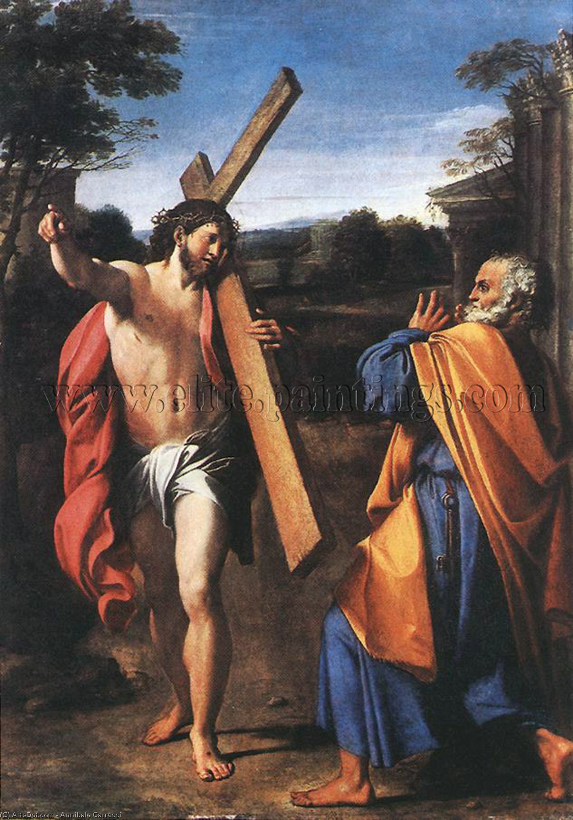 Wikioo.org - The Encyclopedia of Fine Arts - Painting, Artwork by Annibale Carracci - Domine quo vadis