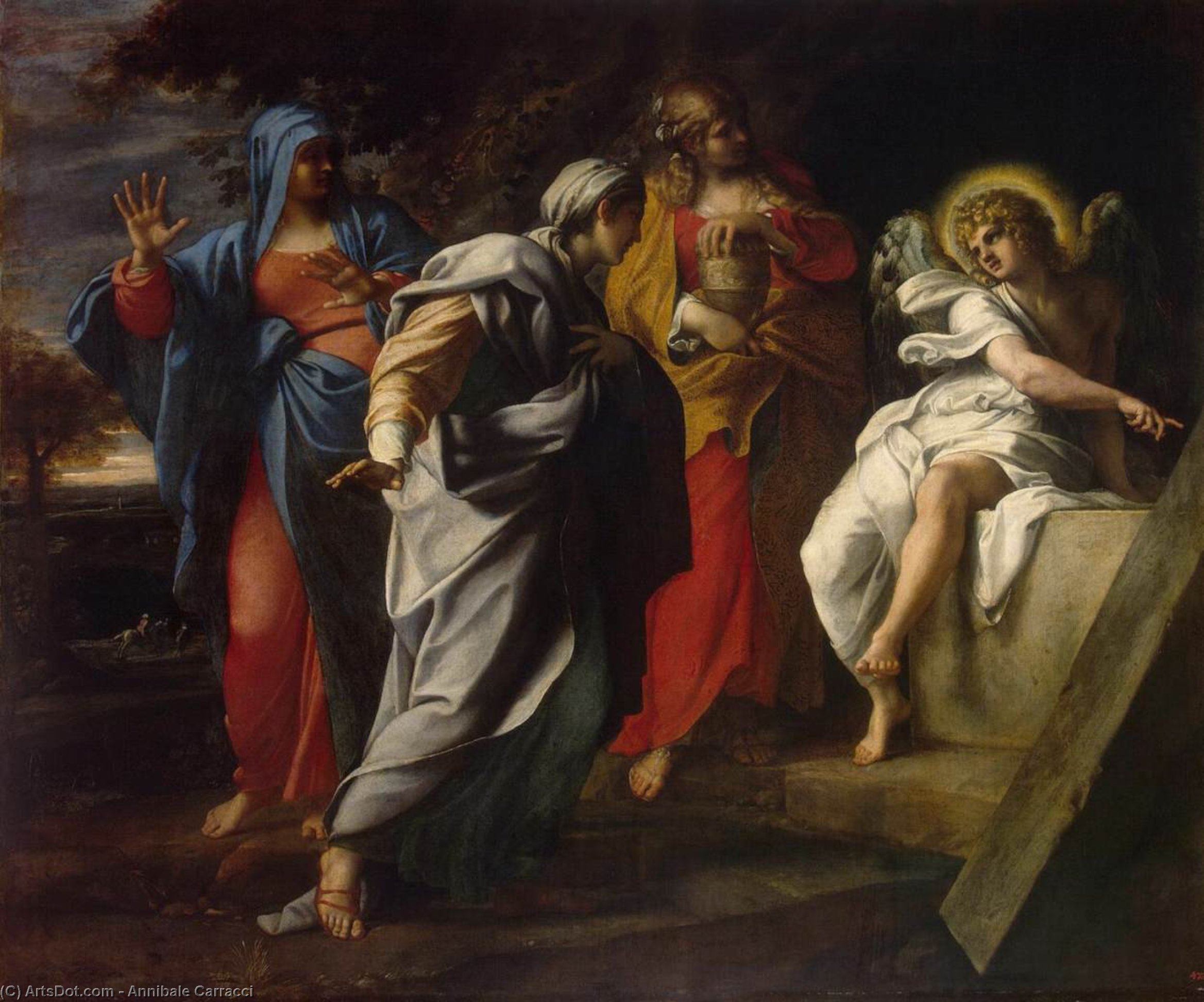 Wikioo.org - The Encyclopedia of Fine Arts - Painting, Artwork by Annibale Carracci - Holy Women at Christ' s Tomb