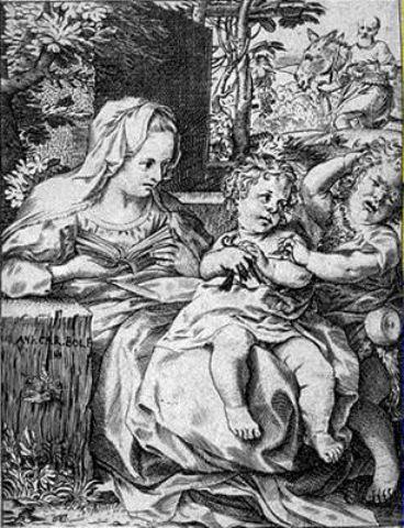 Wikioo.org - The Encyclopedia of Fine Arts - Painting, Artwork by Annibale Carracci - Madonna of the Swallow