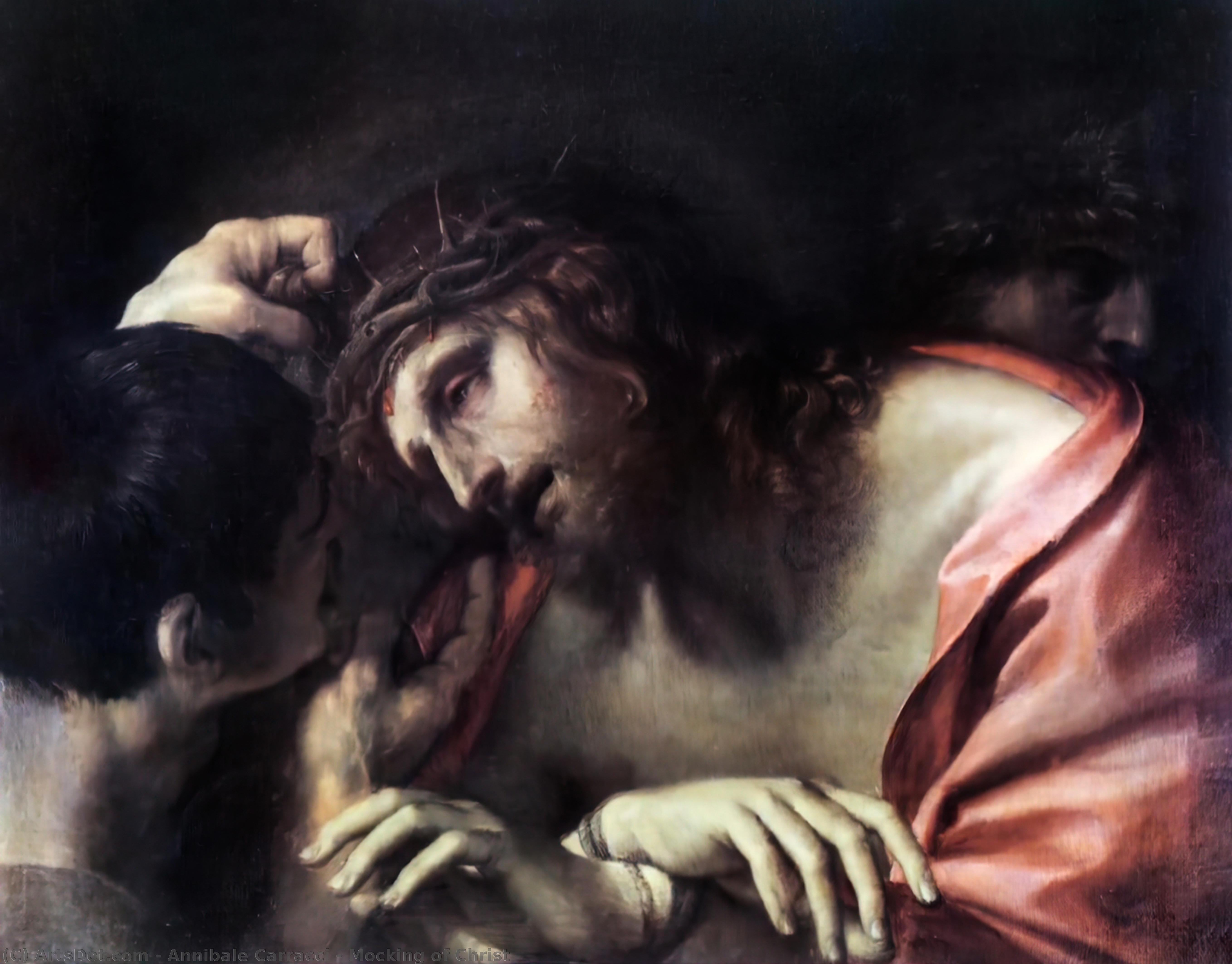 WikiOO.org – 美術百科全書 - 繪畫，作品 Annibale Carracci - 嘲讽的基督