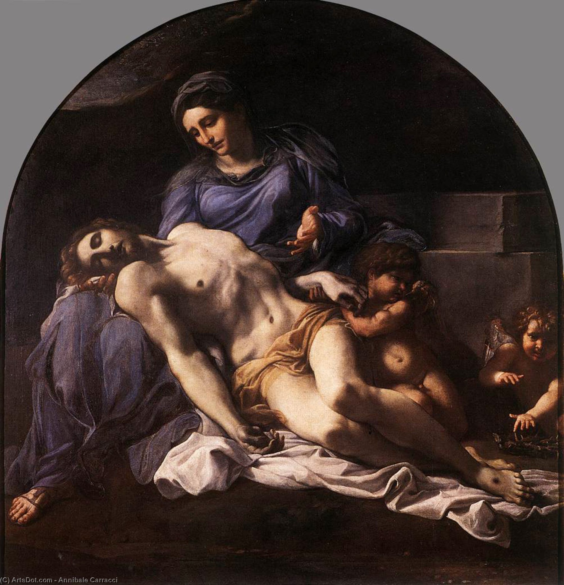 Wikioo.org - The Encyclopedia of Fine Arts - Painting, Artwork by Annibale Carracci - Pietà