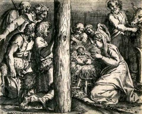 WikiOO.org - Enciclopedia of Fine Arts - Pictura, lucrări de artă Annibale Carracci - The Adoration of the Shepherds