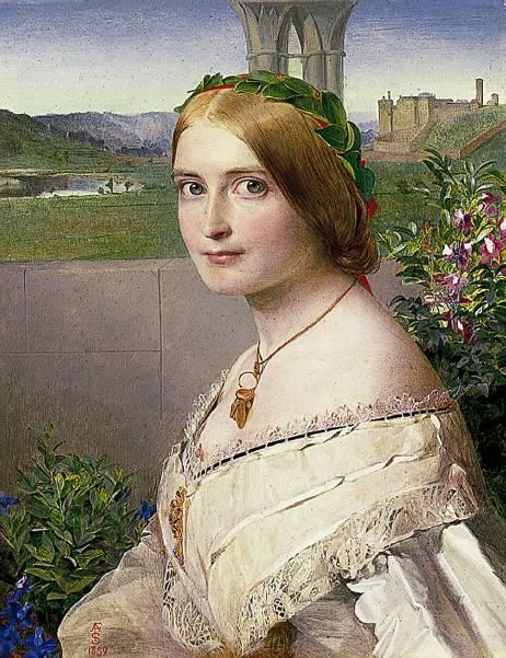 WikiOO.org - Encyclopedia of Fine Arts - Maleri, Artwork Anthony Frederick Augustus Sandys - Portrait of Adelaide Mary, Mrs Philip Bedingfeld