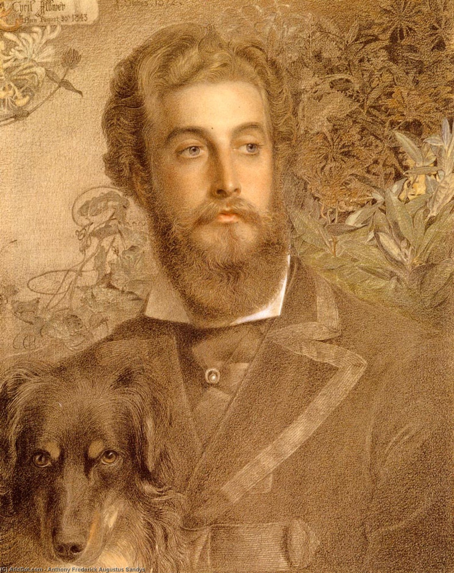 WikiOO.org - Enciklopedija dailės - Tapyba, meno kuriniai Anthony Frederick Augustus Sandys - Portrait Of Cyril Flower, Lord Battersea