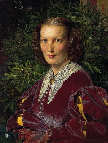 WikiOO.org - Encyclopedia of Fine Arts - Maleri, Artwork Anthony Frederick Augustus Sandys - Portrait of Hannah Louisa, Mrs William Clabburn 1
