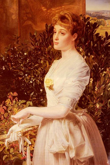 Wikoo.org - موسوعة الفنون الجميلة - اللوحة، العمل الفني Anthony Frederick Augustus Sandys - Portrait Of Julia Smith Caldwell