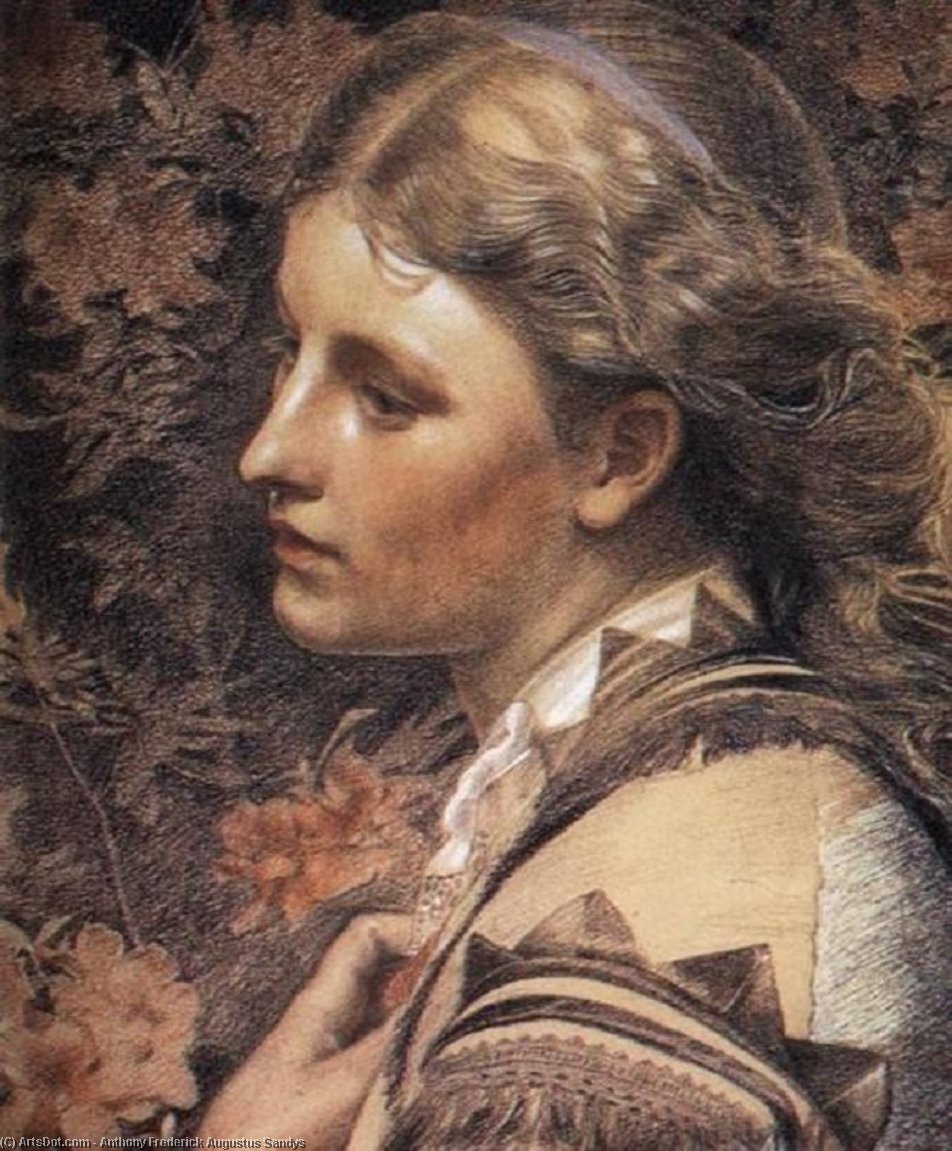 Wikioo.org - The Encyclopedia of Fine Arts - Painting, Artwork by Anthony Frederick Augustus Sandys - Portrait of Mary Sandys