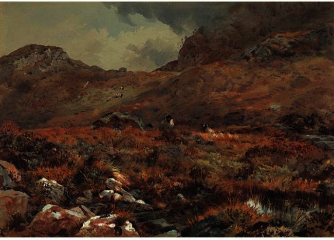 WikiOO.org - Encyclopedia of Fine Arts - Maalaus, taideteos Archibald Thorburn - Sheep Resting In A Grouse Moor