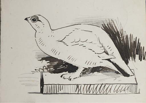 WikiOO.org - Enciclopédia das Belas Artes - Pintura, Arte por Archibald Thorburn - Sketche Of Bird