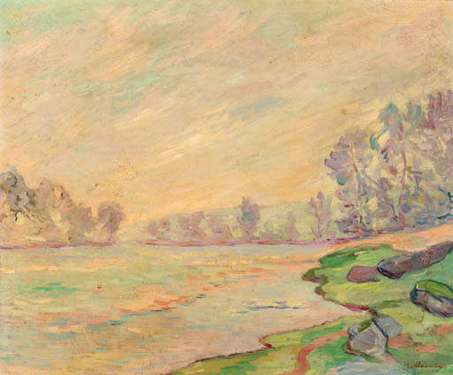 Wikioo.org - The Encyclopedia of Fine Arts - Painting, Artwork by Jean Baptiste Armand Guillaumin - A tranquil river landscape