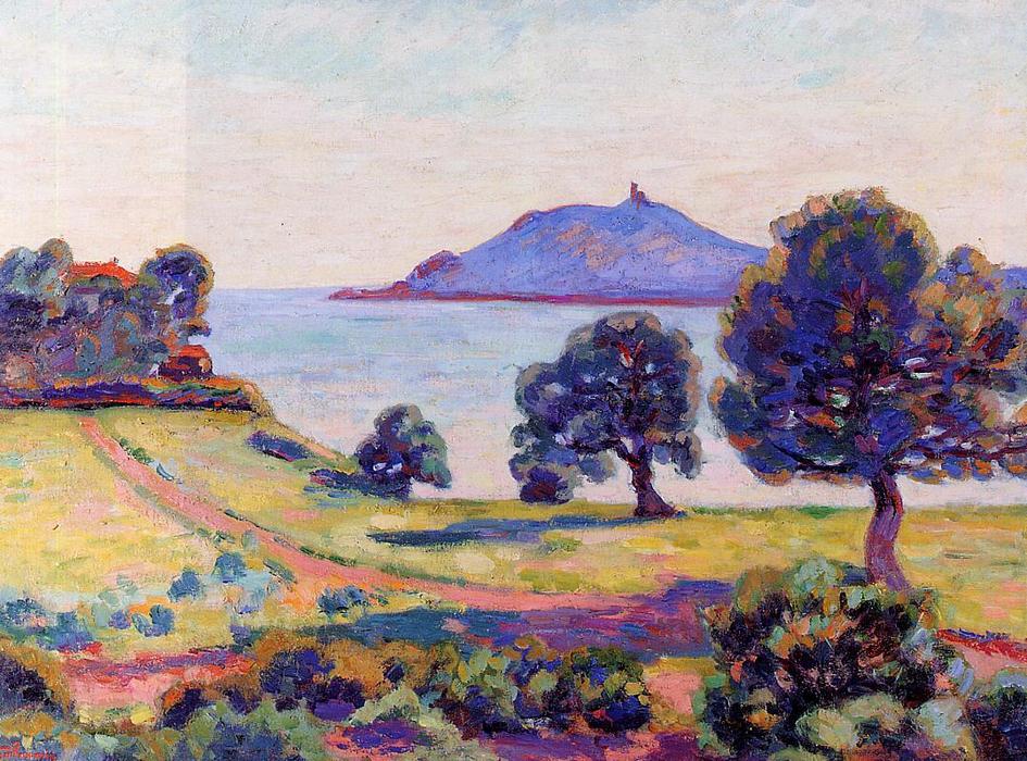 Wikioo.org - The Encyclopedia of Fine Arts - Painting, Artwork by Jean Baptiste Armand Guillaumin - Agay, the Chateau and the Signal Tower