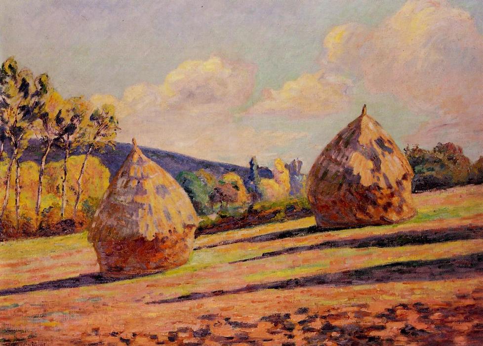 Wikioo.org - The Encyclopedia of Fine Arts - Painting, Artwork by Jean Baptiste Armand Guillaumin - Grainstacks