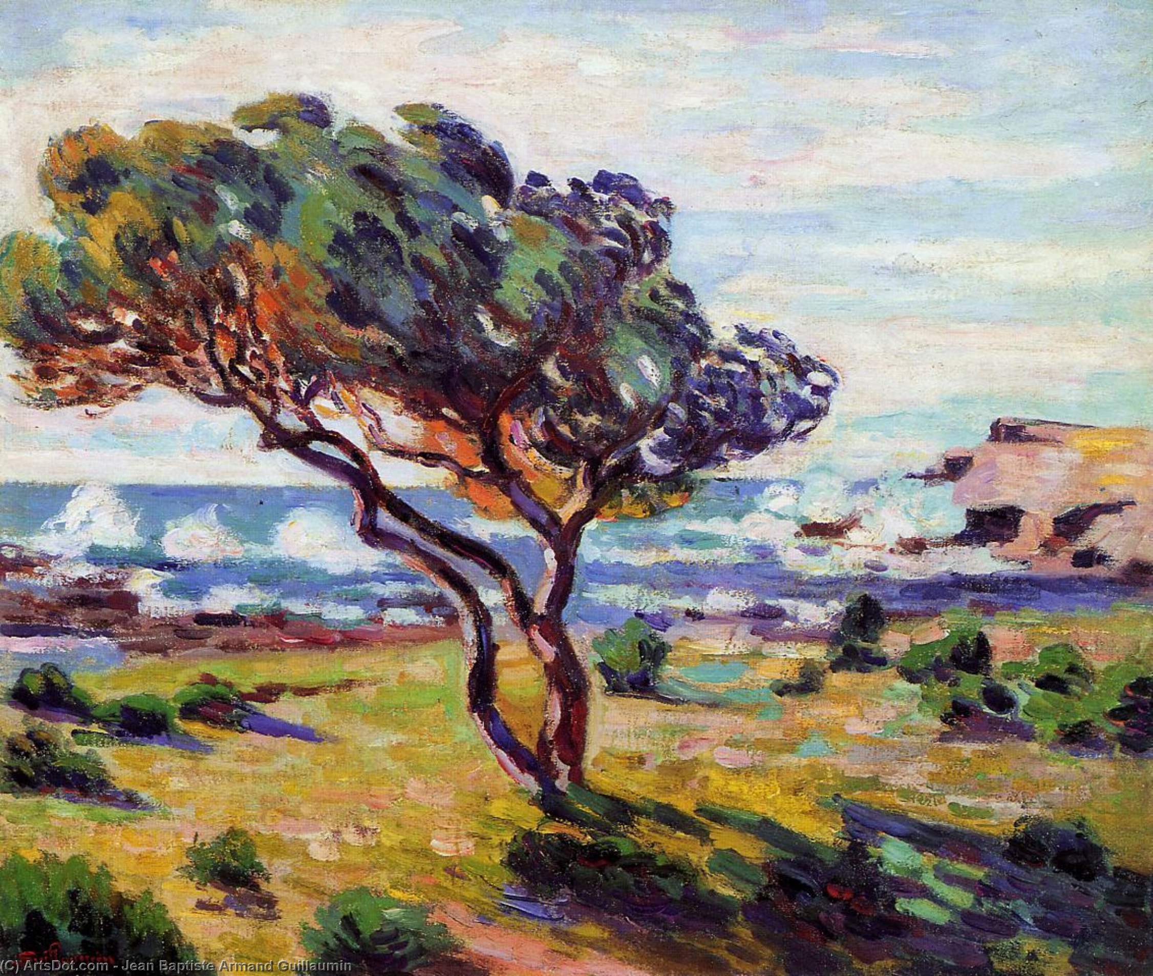Wikioo.org - The Encyclopedia of Fine Arts - Painting, Artwork by Jean Baptiste Armand Guillaumin - Gust of Wind, le Brusc