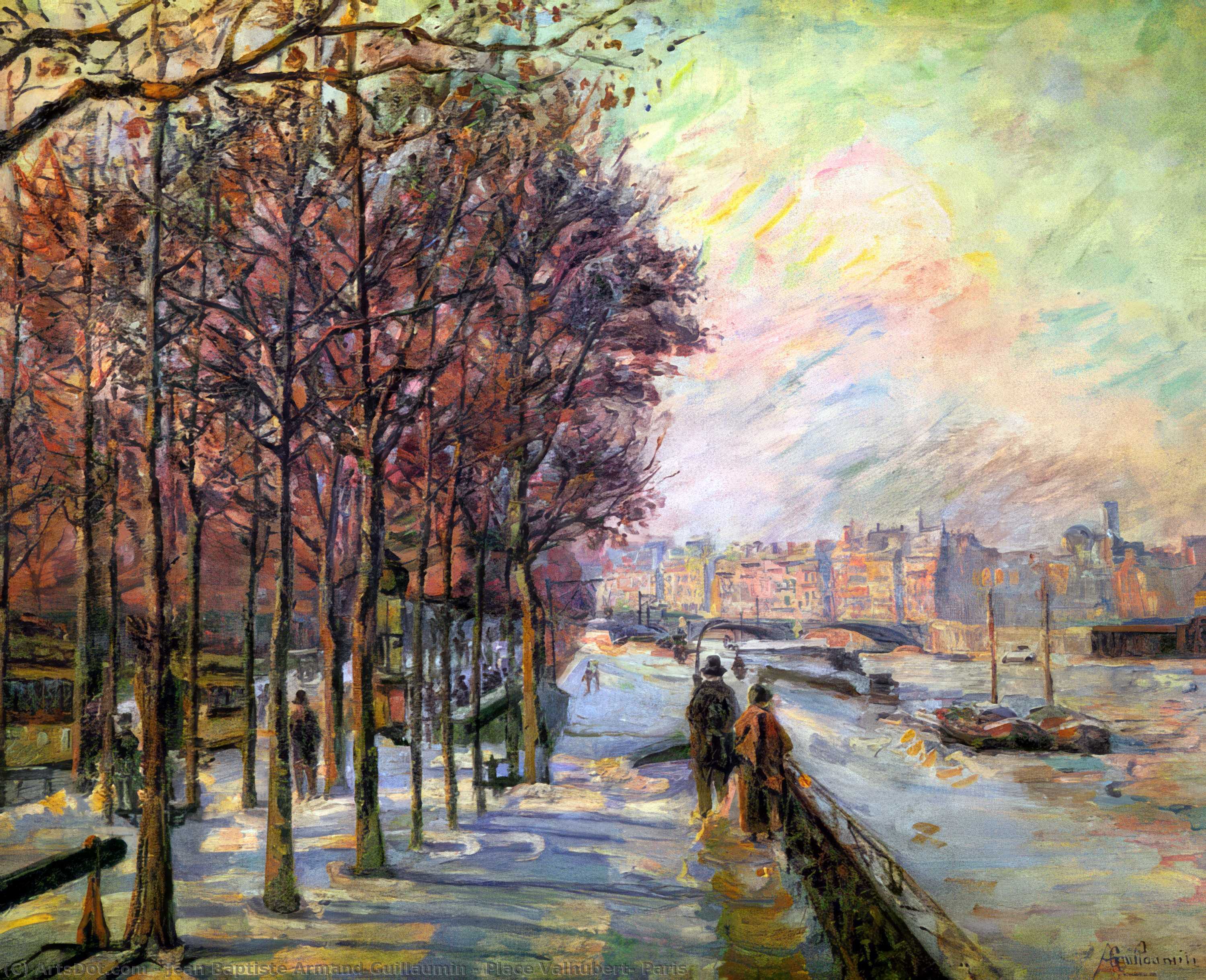 Wikioo.org - The Encyclopedia of Fine Arts - Painting, Artwork by Jean Baptiste Armand Guillaumin - La Place Valhubert, Paris