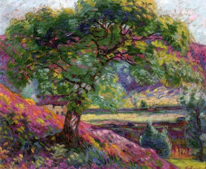 Wikioo.org - The Encyclopedia of Fine Arts - Painting, Artwork by Jean Baptiste Armand Guillaumin - Landscape with Trees and Figures