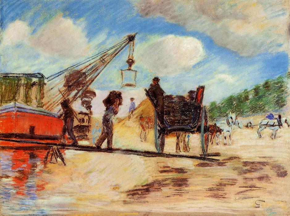 Wikioo.org – L'Enciclopedia delle Belle Arti - Pittura, Opere di Jean Baptiste Armand Guillaumin - Le Charrois au bord de la Seine