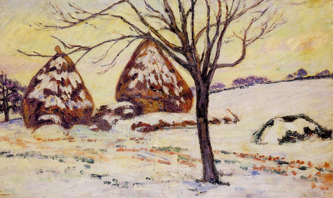 WikiOO.org - Encyclopedia of Fine Arts - Festés, Grafika Jean Baptiste Armand Guillaumin - Palaiseau - Snow Effect
