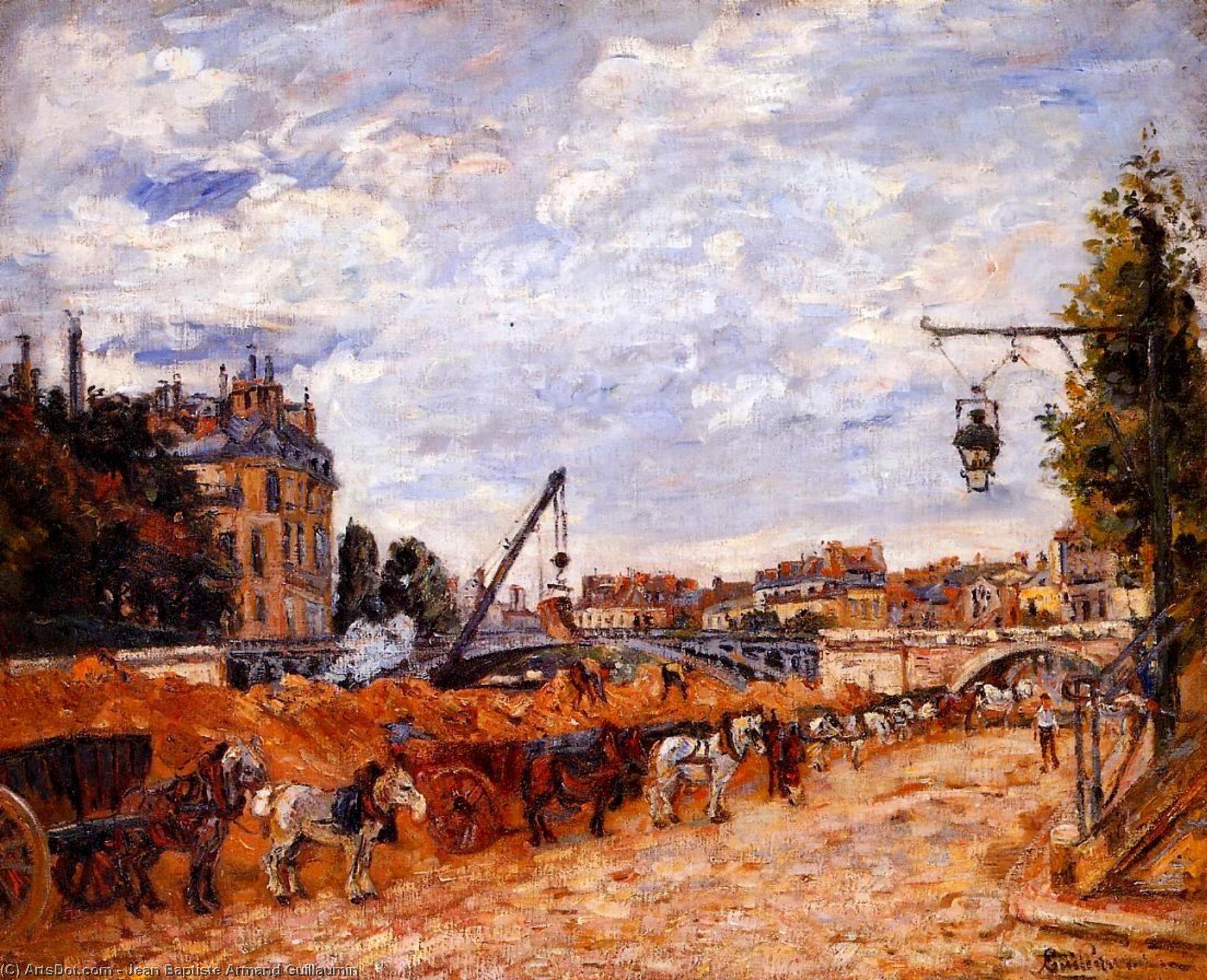 Wikioo.org - The Encyclopedia of Fine Arts - Painting, Artwork by Jean Baptiste Armand Guillaumin - Pont Marie, Quai Sully
