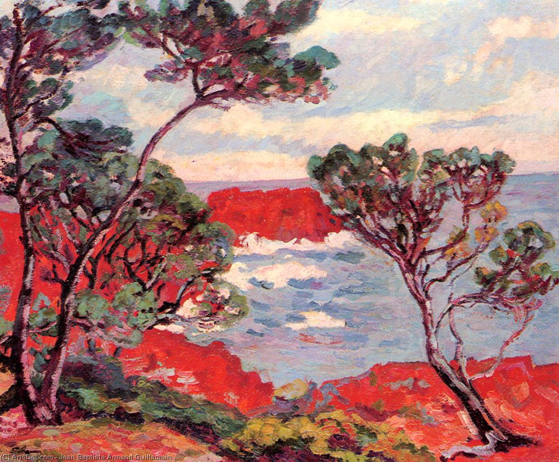 Wikioo.org - The Encyclopedia of Fine Arts - Painting, Artwork by Jean Baptiste Armand Guillaumin - Red Rocks