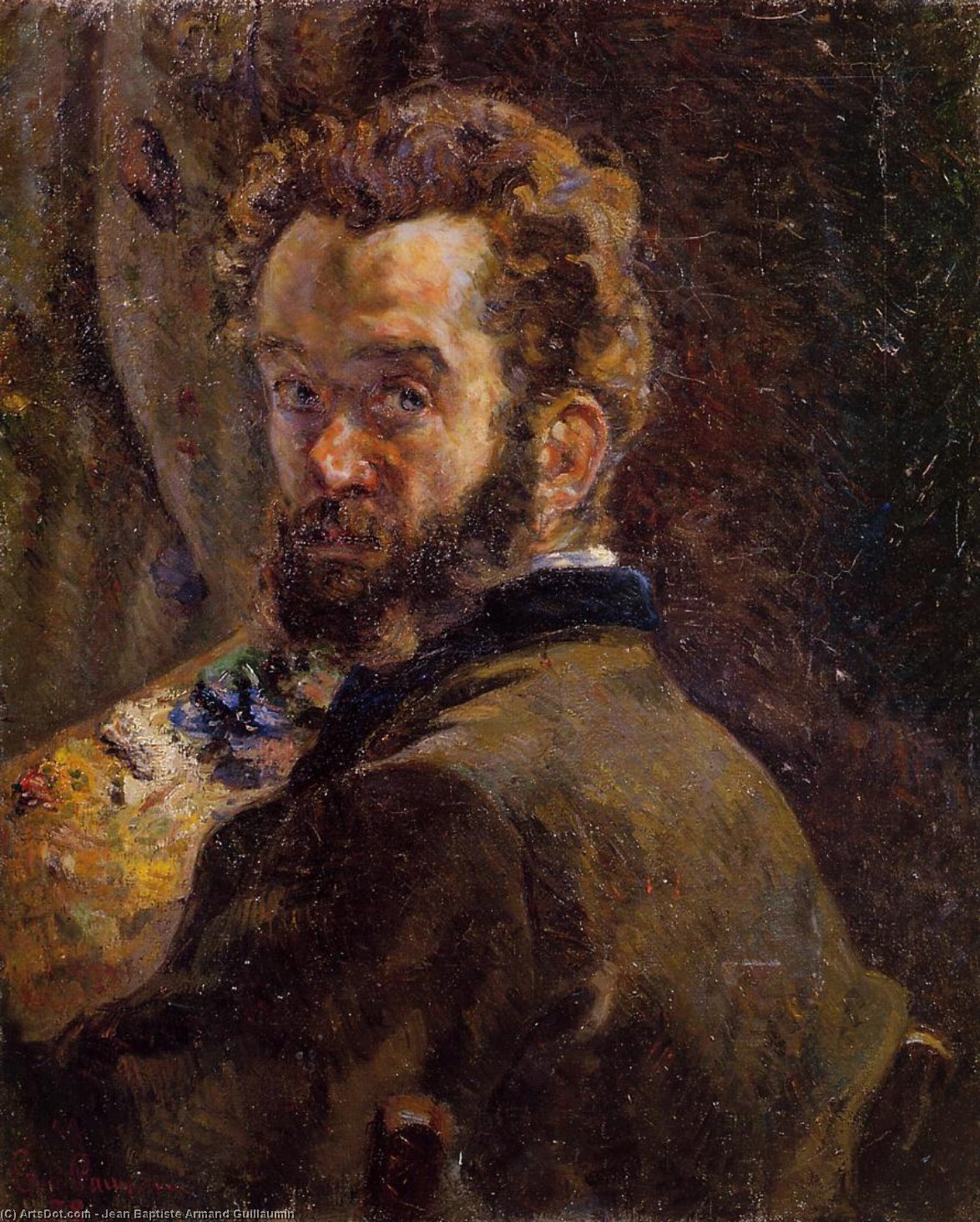 WikiOO.org - Encyclopedia of Fine Arts - Malba, Artwork Jean Baptiste Armand Guillaumin - Self Portrait with Easel