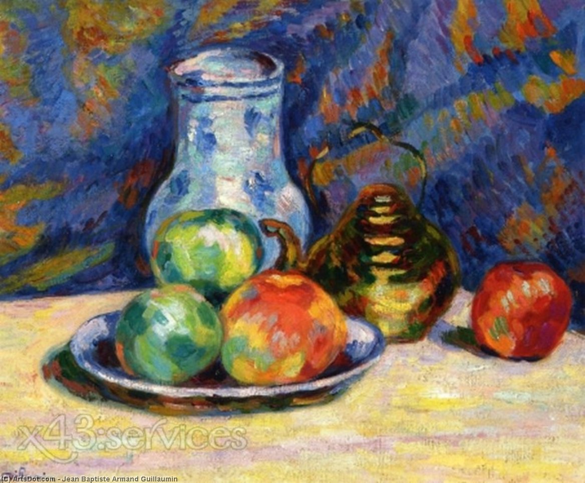 Wikioo.org – La Enciclopedia de las Bellas Artes - Pintura, Obras de arte de Jean Baptiste Armand Guillaumin - bodegón con manzanas