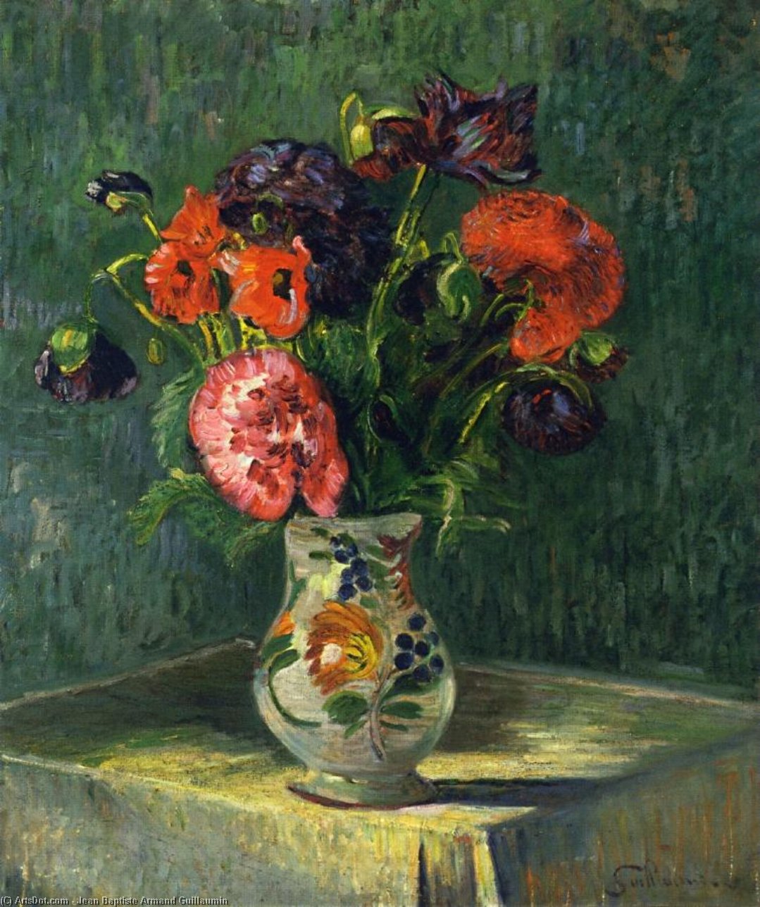 Wikioo.org - The Encyclopedia of Fine Arts - Painting, Artwork by Jean Baptiste Armand Guillaumin - Still Life with Flowers
