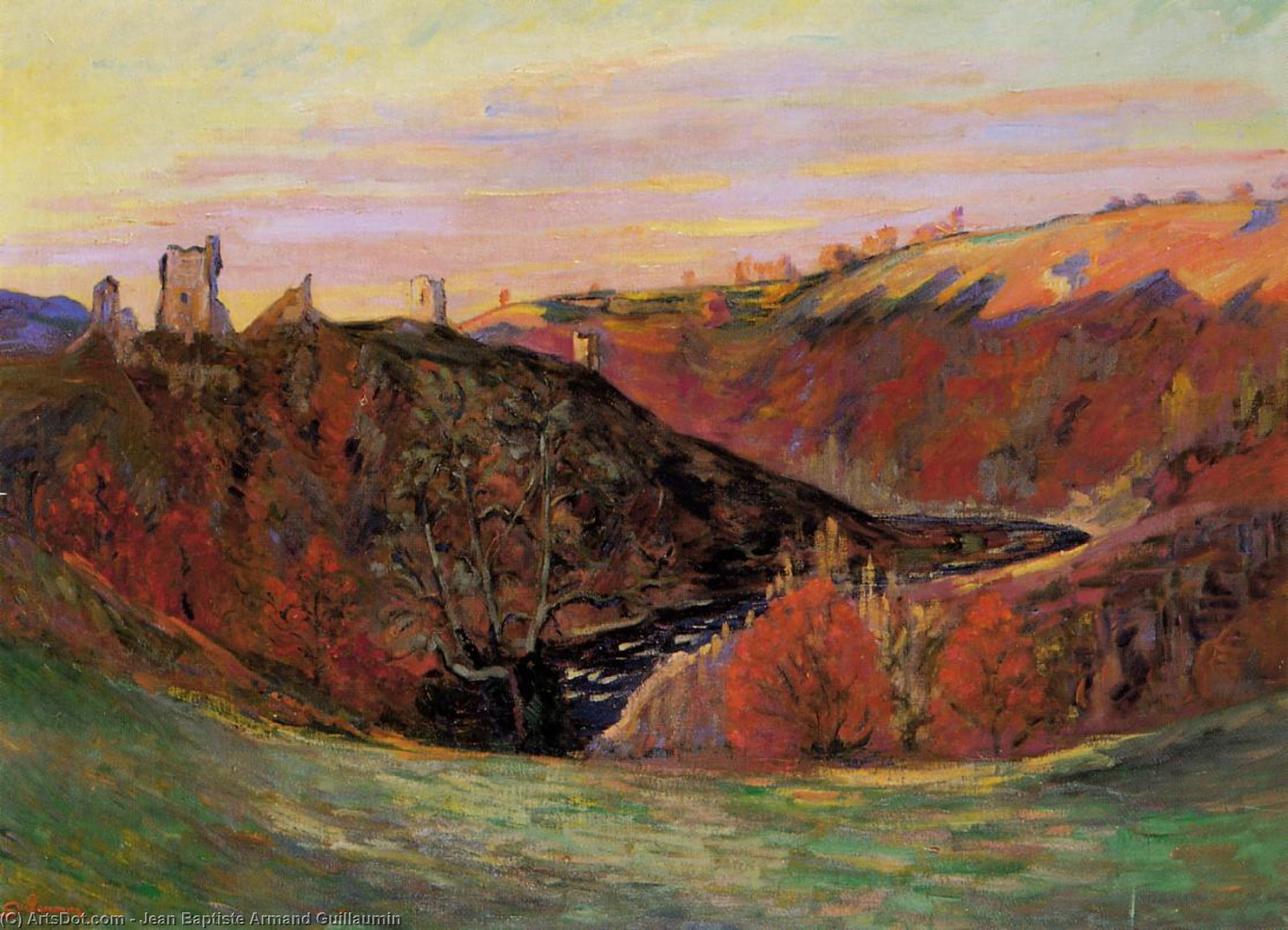 Wikioo.org - The Encyclopedia of Fine Arts - Painting, Artwork by Jean Baptiste Armand Guillaumin - Sunset on the Creuse