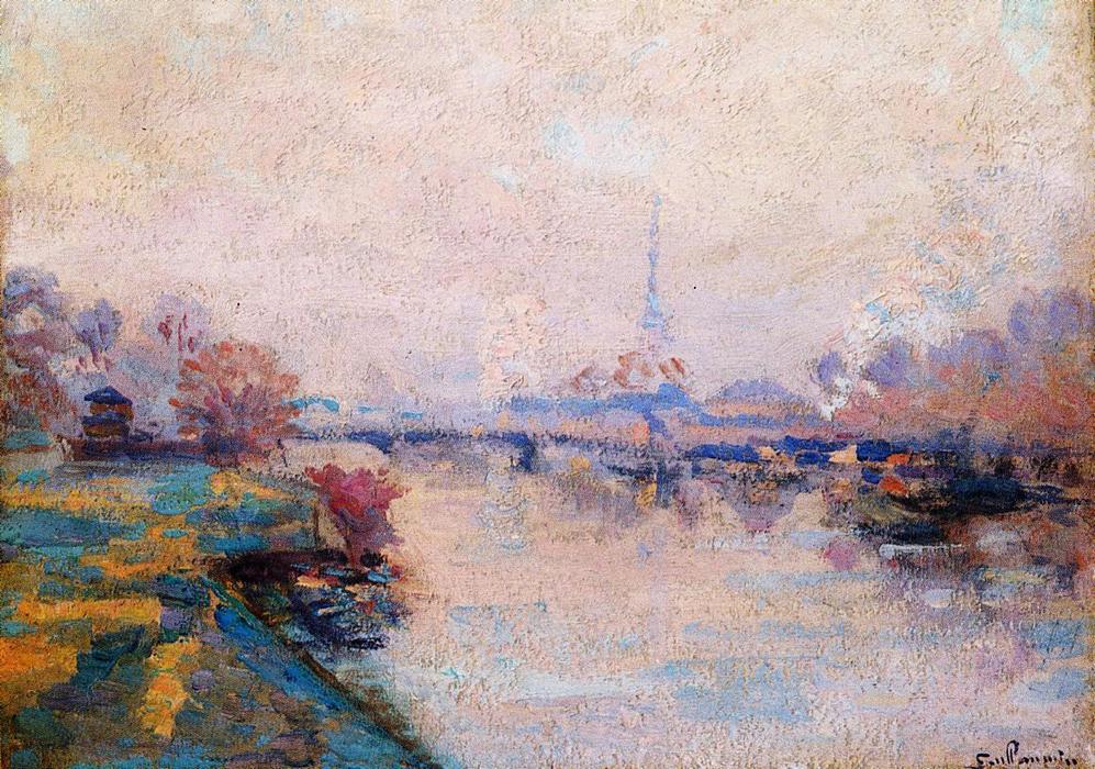 WikiOO.org – 美術百科全書 - 繪畫，作品 Jean Baptiste Armand Guillaumin - 塞纳河畔 在  巴黎