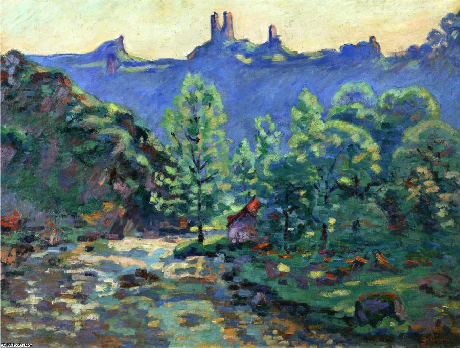 Wikioo.org - The Encyclopedia of Fine Arts - Painting, Artwork by Jean Baptiste Armand Guillaumin - The Moulin Brigand, Ruins of Chateau de Crozant