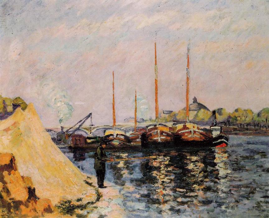 WikiOO.org - Encyclopedia of Fine Arts - Maľba, Artwork Jean Baptiste Armand Guillaumin - The Quay d'Austerlitz, Morning