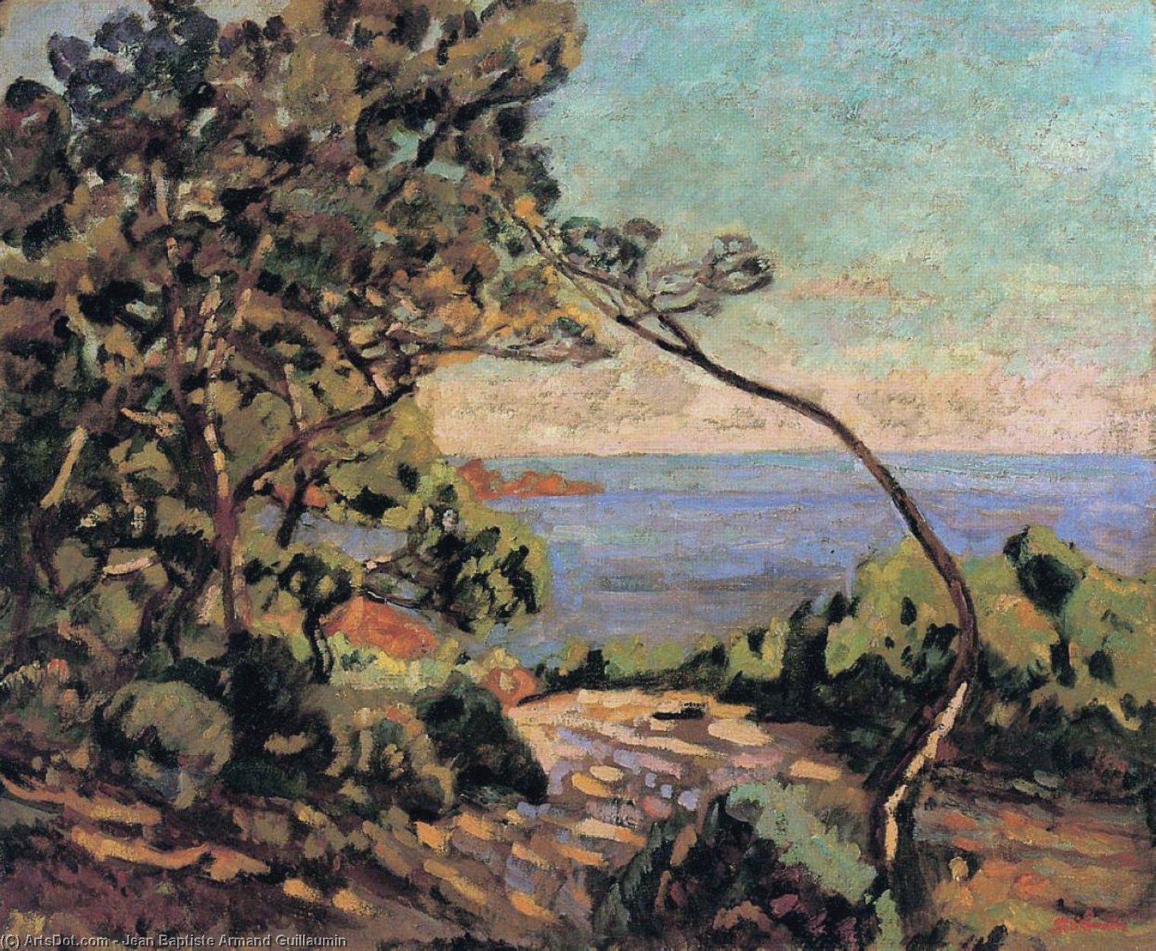 Wikioo.org - The Encyclopedia of Fine Arts - Painting, Artwork by Jean Baptiste Armand Guillaumin - The Sea at Pointe de la Perriere, Saint-Palais